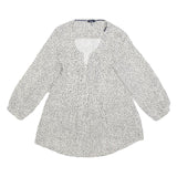 JOULES Womens White & Black Printed Blouse Long Sleeve Round Neck UK 6 Casual