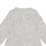 JOULES Womens White & Black Printed Blouse Long Sleeve Round Neck UK 6 Casual