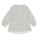 JOULES Womens White & Black Printed Blouse Long Sleeve Round Neck UK 6 Casual