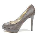 MICHAEL KORS Womens Platform Peep Toe Heel Leather Brown UK 8 Elegant Stylish