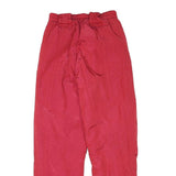 AGGRESSION Lined Womens Relaxed Red Polyester Blend Casual Trousers W24 L28 Zip