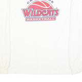 GILDAN Mens White Creekside Wildcats Basketball Long Sleeve Crew Neck Cotton