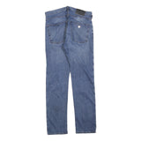 EMPORIO ARMANI Mens Slim Blue Denim Jeans Cotton Blend Zip W30 L30 Classic Style