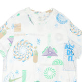 NIKE Mens White Cotton Blend Graphic T-Shirt 2XL Short Sleeve Crew Neck