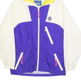 WOOLRICH Mens Purple & White Hooded Nylon Jacket M Windbreaker Zip Casual