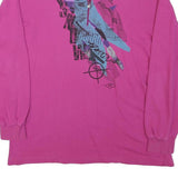 MASER Mens Pink Crew Neck M Cotton Blend Pullover Sweatshirt Graphic Print