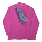 MASER Mens Pink Crew Neck M Cotton Blend Pullover Sweatshirt Graphic Print