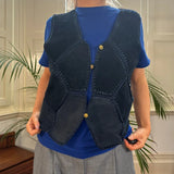 Dress Waistcoat - Medium Navy Suede