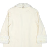 ALORNA Womens Cream Wool Blend Jacket L Wool Blend Plain Elegant Warm