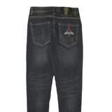 Womens Slim Fit Black Denim Slim Jeans W27 L26 Stylish Cotton Blend Zip Closure