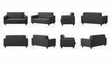 Anyseat 2-Seater Sofa Cover – Plain Dark Grey Style Slipcover for Living Room Chair Protection