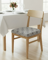 Anyseat Grey White Macro Knitted Design Print Chair Cover – Stretch Washable Removable Seat Cover for Dining & Kitchen
