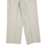 COSMO Womens Wool Blend Cream Regular Straight Trousers W30 L27 Classic Zip