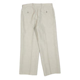 COSMO Womens Wool Blend Cream Regular Straight Trousers W30 L27 Classic Zip