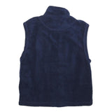 NAUTICA Mens Navy & Yellow Sleeveless Zip Polyester Fleece Jacket M Casual