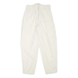 CHEEHS Mens Linen Blend White Relaxed Trousers Zip W28 L27 Casual Summer Wear