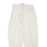 CHEEHS Mens Linen Blend White Relaxed Trousers Zip W28 L27 Casual Summer Wear