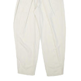 CHEEHS Mens Linen Blend White Relaxed Trousers Zip W28 L27 Casual Summer Wear