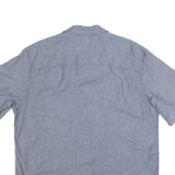 LEE Mens Blue Cotton Blend Shirt XL Button Pocket Casual Short Sleeve