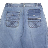 PARASIS Mens Denim Blue Casual Cargo Shorts M W34 Stylish Wash Pockets