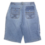 PARASIS Mens Denim Blue Casual Cargo Shorts M W34 Stylish Wash Pockets