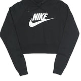 NIKE Womens Black Hoodie S Cotton Blend Pullover Logo Sweatshirt