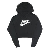 NIKE Womens Black Hoodie S Cotton Blend Pullover Logo Sweatshirt