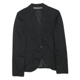 ZARA Womens Black Classic Blazer Jacket S Polyester Blend Button Closure