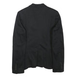 ZARA Womens Black Classic Blazer Jacket S Polyester Blend Button Closure