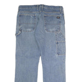 DICKIES Mens Blue Relaxed Straight Denim Light W38 L32 Workwear Utility Jeans