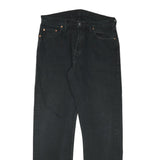 LEVI'S Mens Regular Fit Black Denim Jeans W33 L33 Cotton Blend Button Closure
