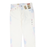 LEVI'S 501 Womens Jeans White Regular Straight Denim W28 L30 Cotton Blend