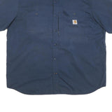 CARHARTT Mens Blue Workwear 2XL Short Sleeve Cotton Blend Shirt