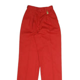 ROYAL Womens Cotton Blend Red Relaxed Straight Trousers W22 L32 Casual Workwear