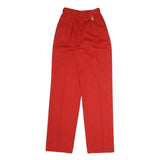 ROYAL Womens Cotton Blend Red Relaxed Straight Trousers W22 L32 Casual Workwear