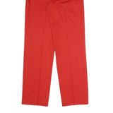 ROYAL Womens Cotton Blend Red Relaxed Straight Trousers W22 L32 Casual Workwear
