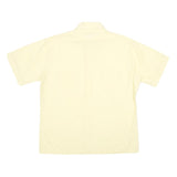 JC PENNEY Mens Cream Short Sleeve Button Shirt L Casual Polyester Blend