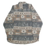 WOODS & WATER Mens Beige & Grey Cotton Shirt XL Animal Print Pattern Casual