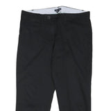 TOMMY HILFIGER Mens Cotton Blend Black Regular Fit Straight Leg Trousers W36 L25