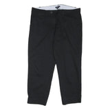 TOMMY HILFIGER Mens Cotton Blend Black Regular Fit Straight Leg Trousers W36 L25