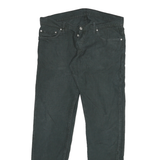 CARHARTT Mens Cotton Blend Black Slim Straight Trousers W32 L30 Workwear Button