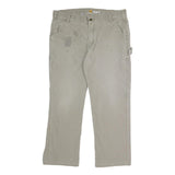 CARHARTT Mens Relaxed Fit Beige Cotton Blend Trouser W38 L30 Workwear Zip