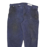 CARHARTT Mens Cotton Blend Navy Reflective Strip Relaxed Workwear Trousers W40