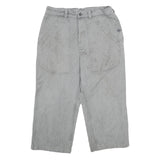 SPILAG Mens Cotton Grey Regular Fit Straight Trousers W32 L25 Casual Utility