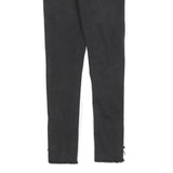 LEVI'S 710 Womens Slim Black Denim Raw Hem Skinny Cotton Blend W24 L25 Lace-Up