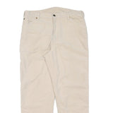 LEVI'S Mens Regular Cream Cotton Straight Fit Trousers W33 L28 Casual Wear