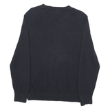 NAUTICA Mens Navy Plain V Neck Basic Knit Jumper M Cotton Blend Casual Stylish