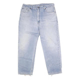 LEVI'S 504 Mens Regular Fit Cotton Blend Light Blue Denim W40 L29 Zip Jeans