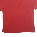 TOMMY HILFIGER Mens Red Polo Shirt Short Sleeve Plain XL Classic Fit Cotton