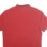 TOMMY HILFIGER Mens Red Polo Shirt Short Sleeve Plain XL Classic Fit Cotton